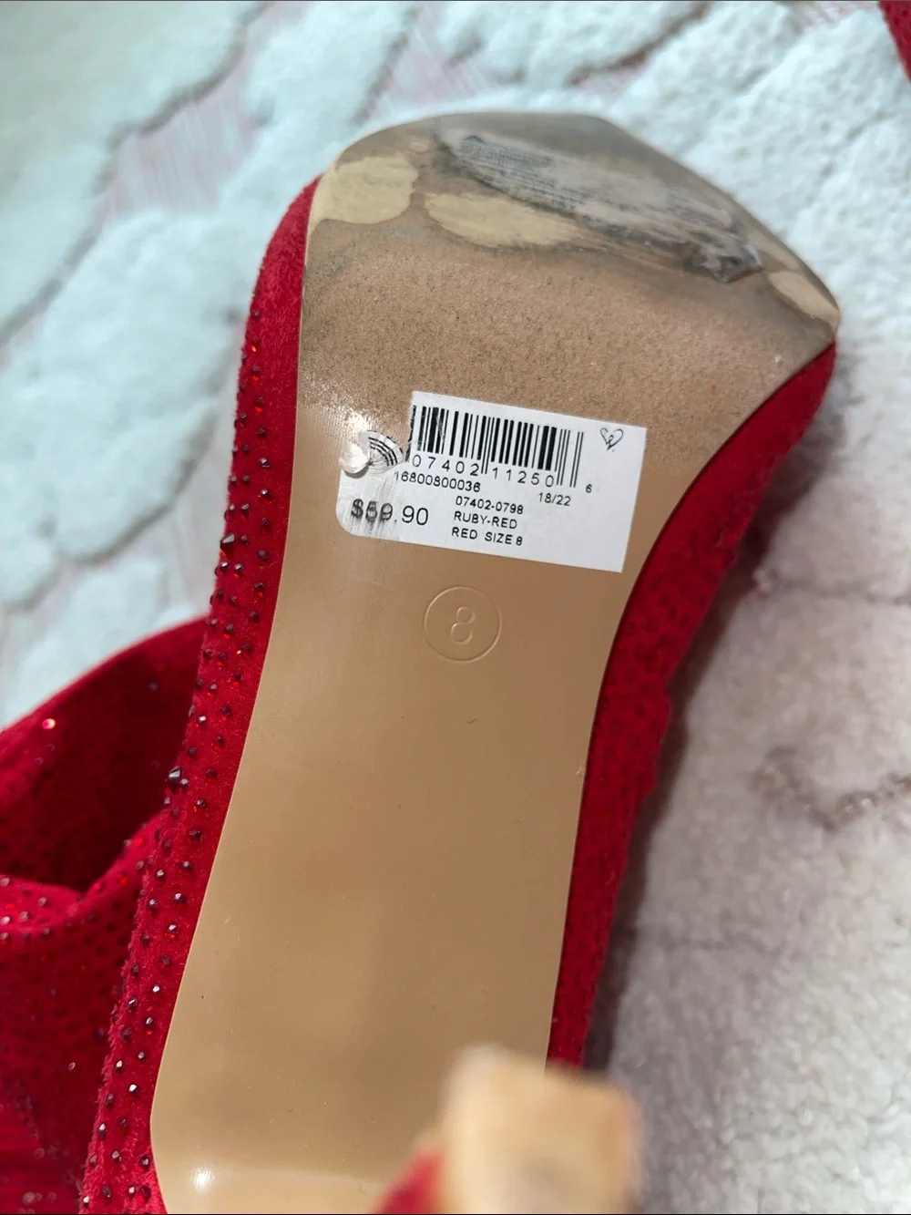 Windsor Red Over-the-Knee Sparkle Stiletto Boots